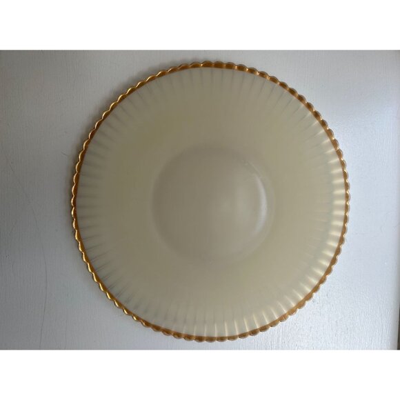 Vintage Macbeth Evans Cremax "Petalware" Pattern Opalescent Glass Dish 10 1/2" - Picture 4 of 10